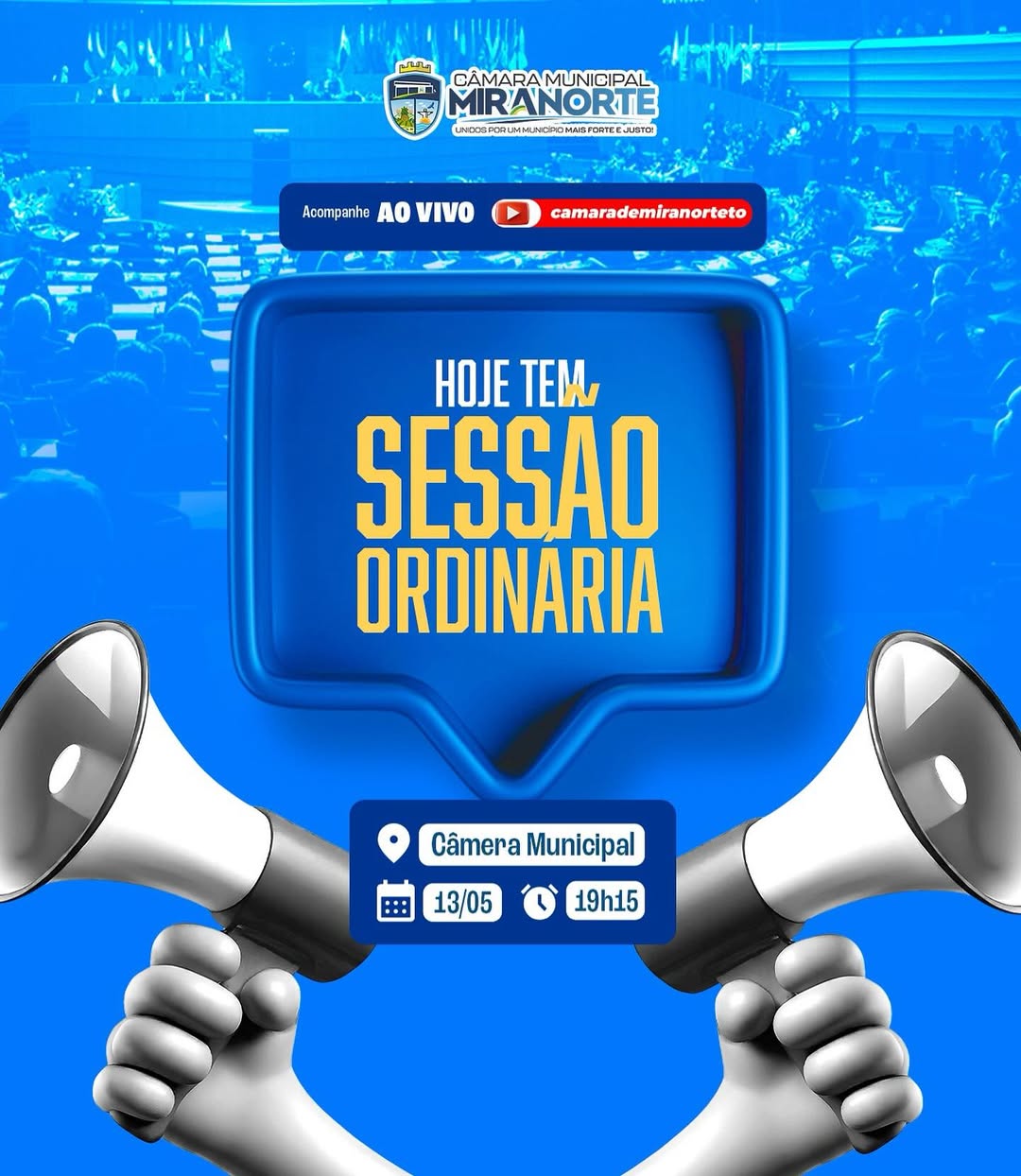 📣 Convite – Sessão Ordinária da Câmara Municipal de Miranorte