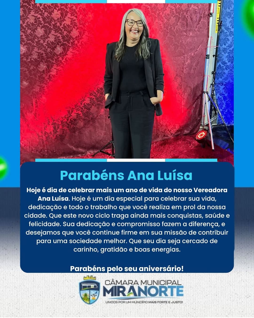 FELIZ ANIVERSÁRIO VEREADORA ANA LUÍSA